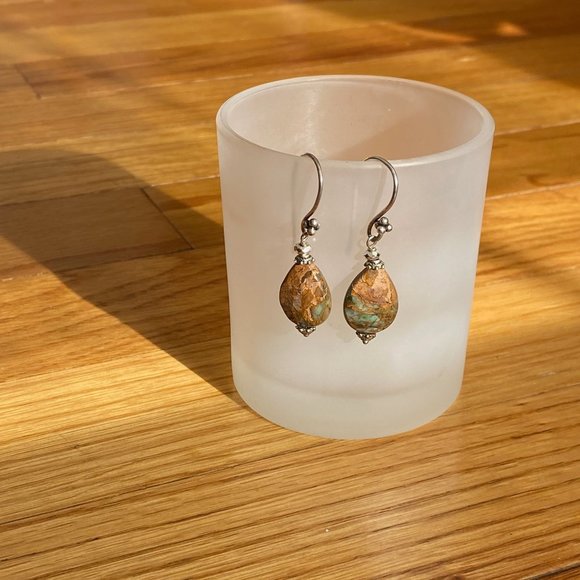 Jasper Earrings, Brown And Green Earrings, Natural Stone Earrings Boho Hippie - Picture 13 of 16